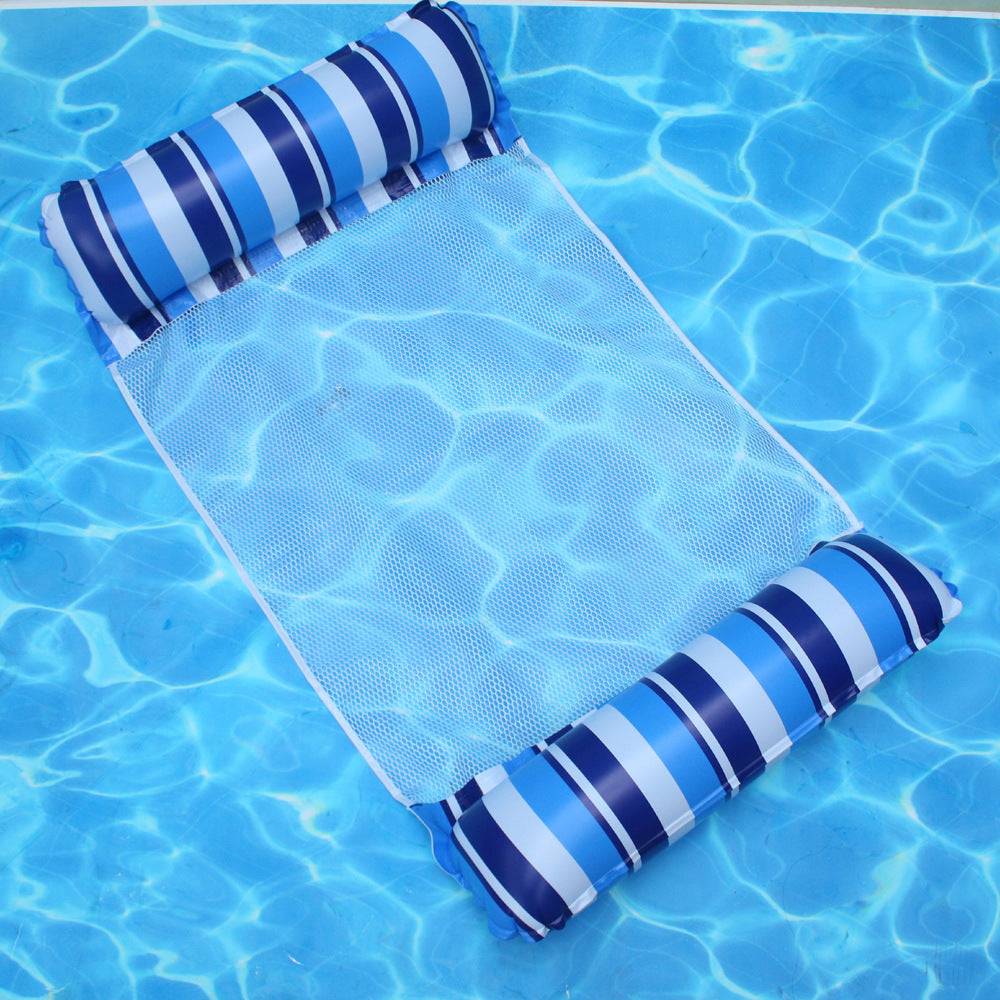 Inflatable Pool Float Lounger – Foldable Striped Floating Row for Adults