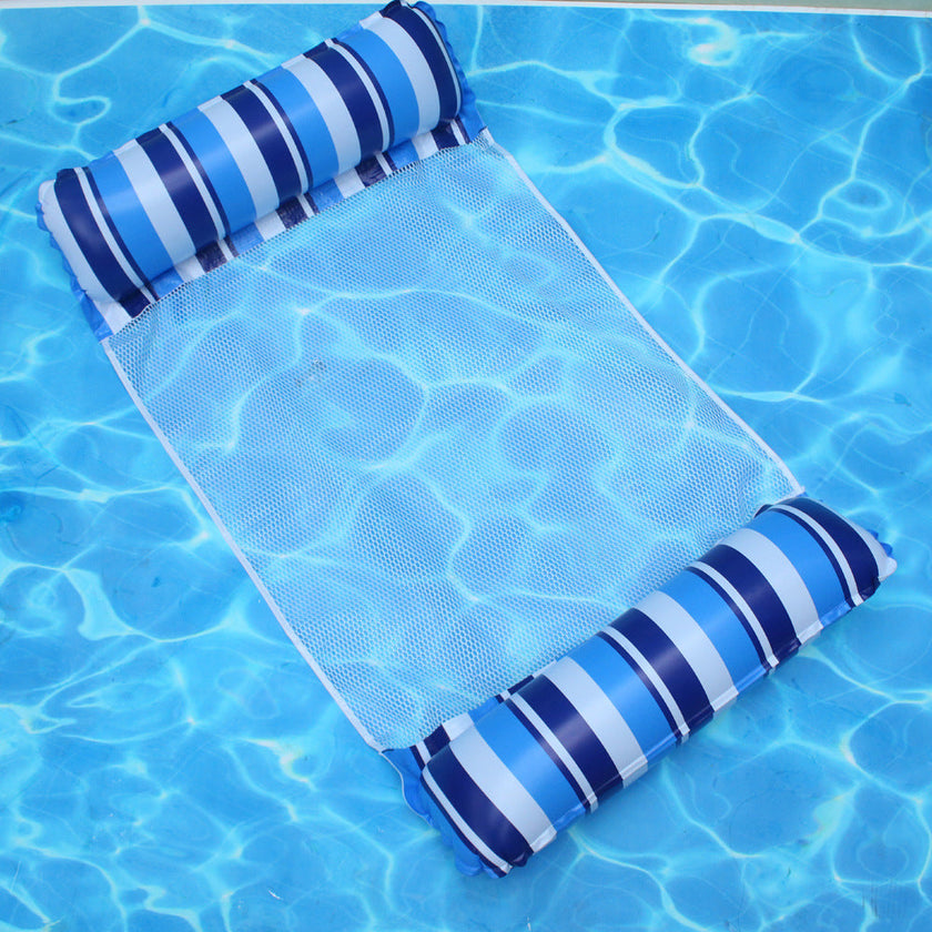 Inflatable Pool Float Lounger – Foldable Striped Floating Row for Adults