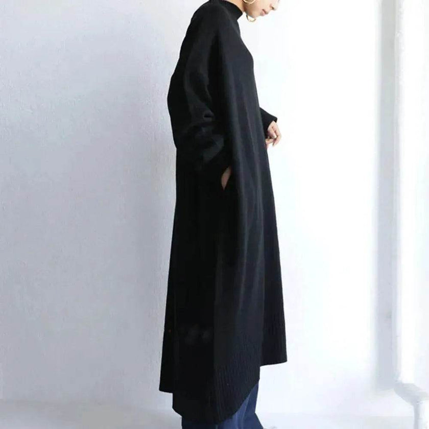 Loose Oversize Midi Turtleneck Winter  Sweater Dress