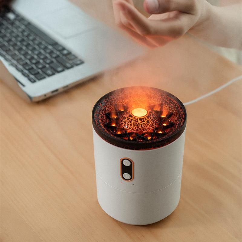 Volcano Aromatherapy Humidifier Diffuser with Flame and Jellyfish Effect