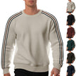 Mens Crew Neck Sweater – Striped Loose Pullover for Casual Wear