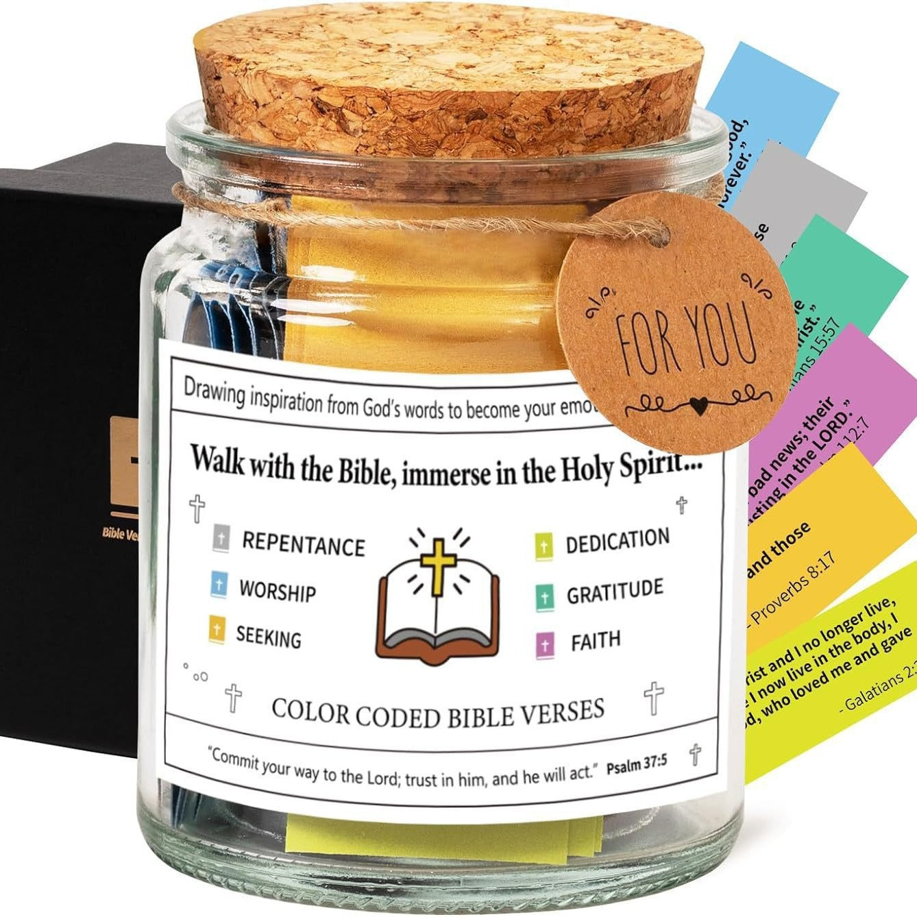 Bible Verses In A Jar – 90 Scripture Cards Glass Jar (Colours A, B, C)