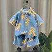 Denim Short Sleeve Shirt Outfit Trendy Handsome Clothes Boys Denim two piece for boys