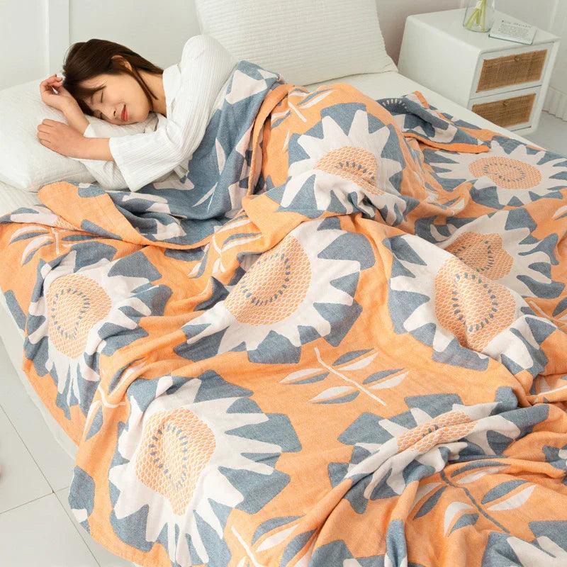 Cotton Four-layer Gauze Towel Blanket Air Conditioning Blanket Thin Duvet