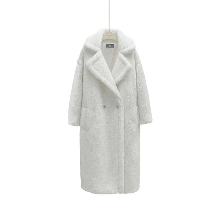 Winter Coats Women – Loose Lapel Medium-Length Polyester Coat