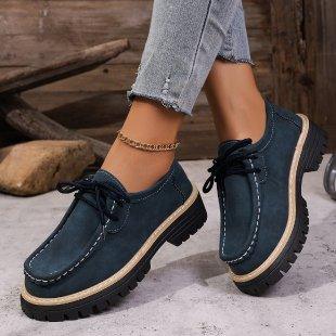 Lace-up British-style Loafers For Women