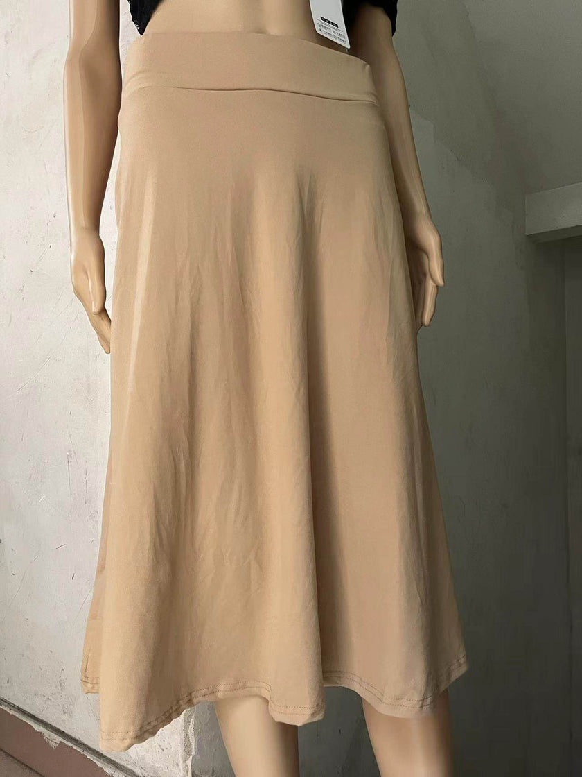 Women's casual High Waist flared Midi Skirt