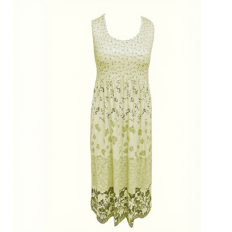 Casual Summer Boho Dress Floral Sleeveless Midi Dress