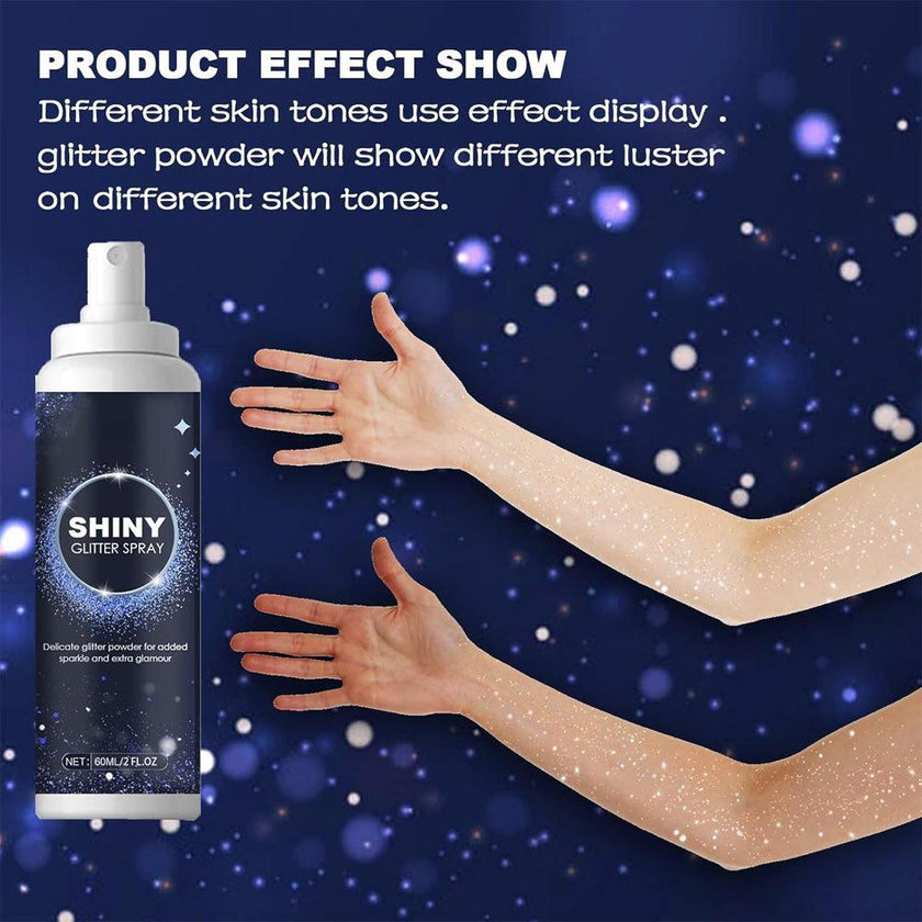 Glitter Spray for Hair and Body Long-Lasting Sparkle Shimmer Spray 60ml All Skin Tones