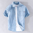 Summer Cotton Short Sleeve Denim Shirt For Men Classic All-matching Jeans