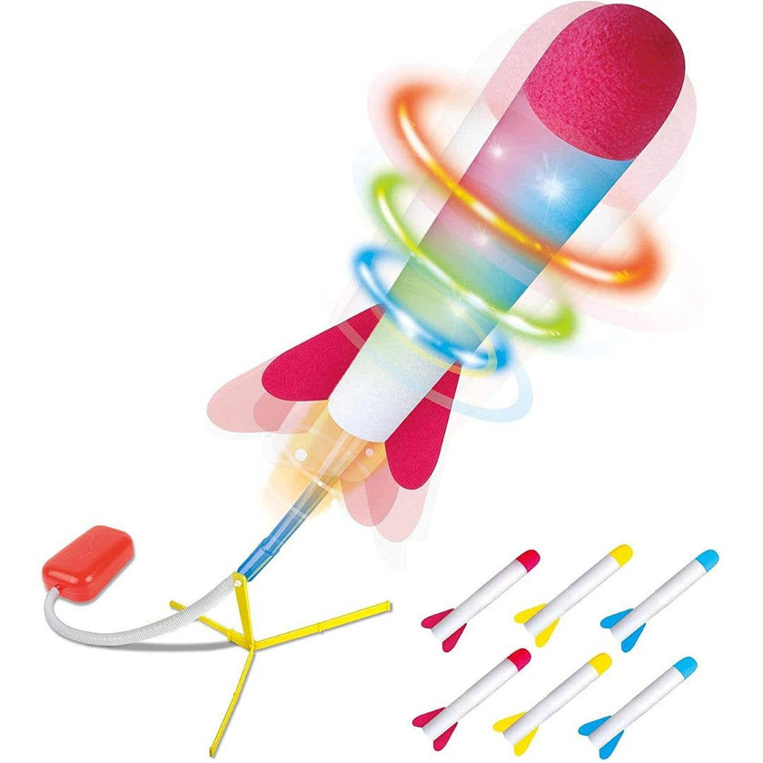 Play22 - Toy Jump Rocket Launcher Set with LED Lights