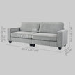Laura Upholstered Sofa with Cup Holders-Light Grey