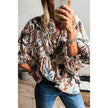 Spring Summer All-match Floral Print loose Linen blouse Shirt For Women