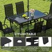 8 Pieces Patio Furniture Set with 9Ft Patio Umbrella, Outdoor Dining Table and Chairs, Black