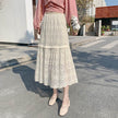 Spring Summer Women High waist Lace Midi Skirt