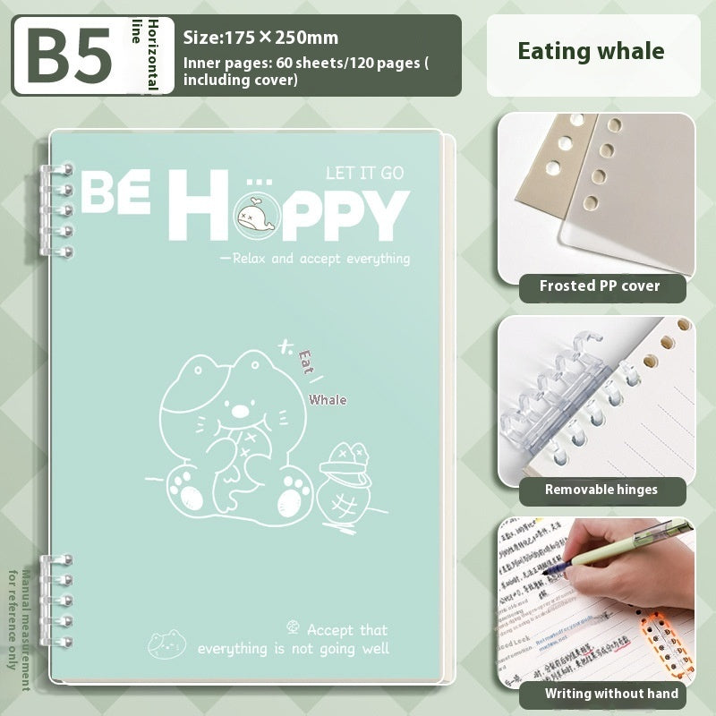 Kawaii Spiral Notebook – Detachable Coil Student Notepad A5/B5 | Frosted Cover