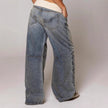 Women's Baggy Straight Leg Trousers with Pockets