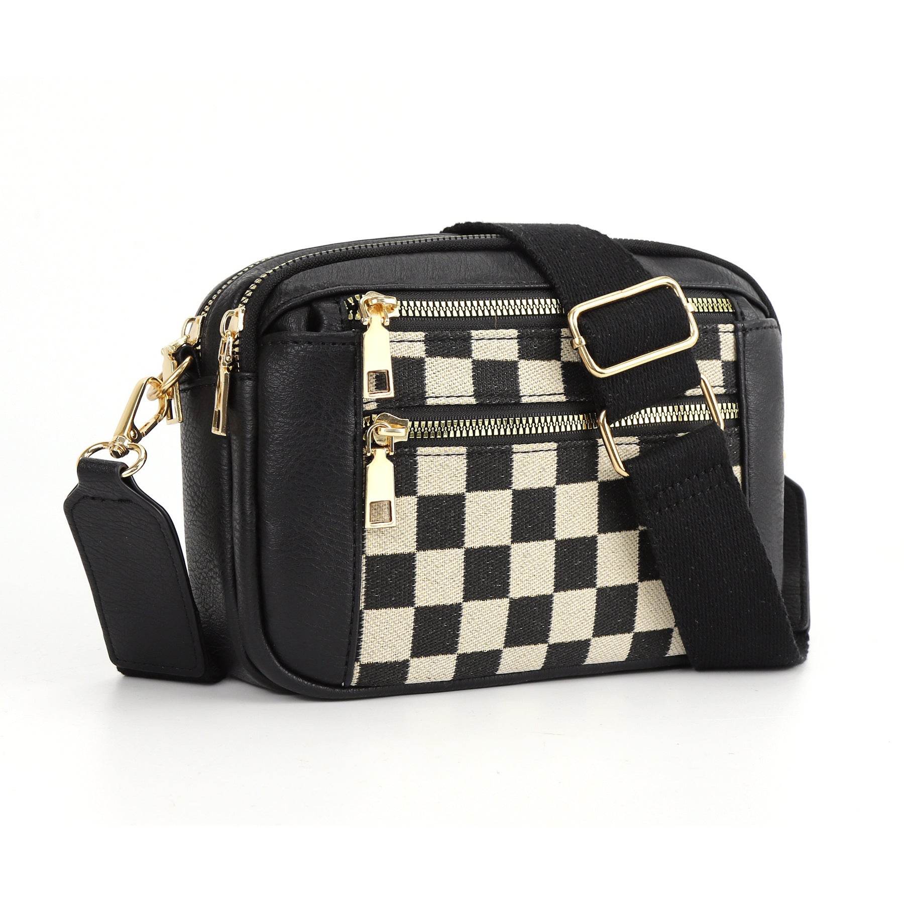 Daily Matching PU Leather Business Commute Zipper Crossbody Bags for women