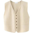Women Sleeveless V-neck Button Down Knitted Vest Cardigan