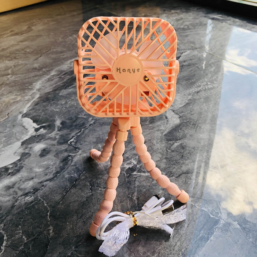 USB Powered summer heat Handheld fan with stand and Night light