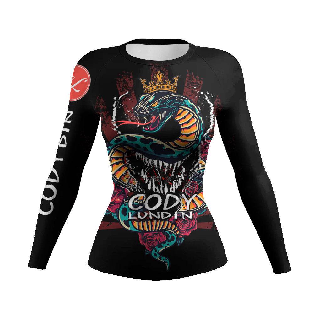 Printed Slim Fit Long Sleeve Workout Tops for Women