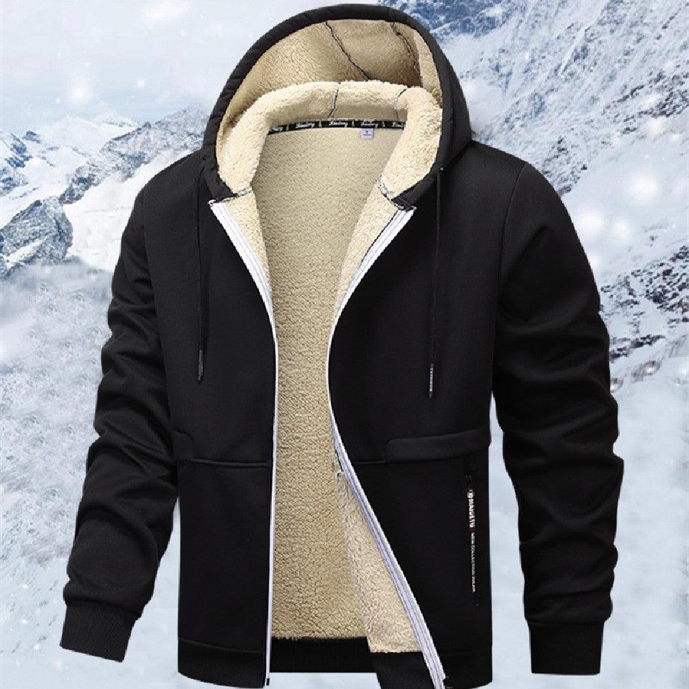 Lambswool Coat – Men’s Warm Polyester Winter Coat in Solid Colors