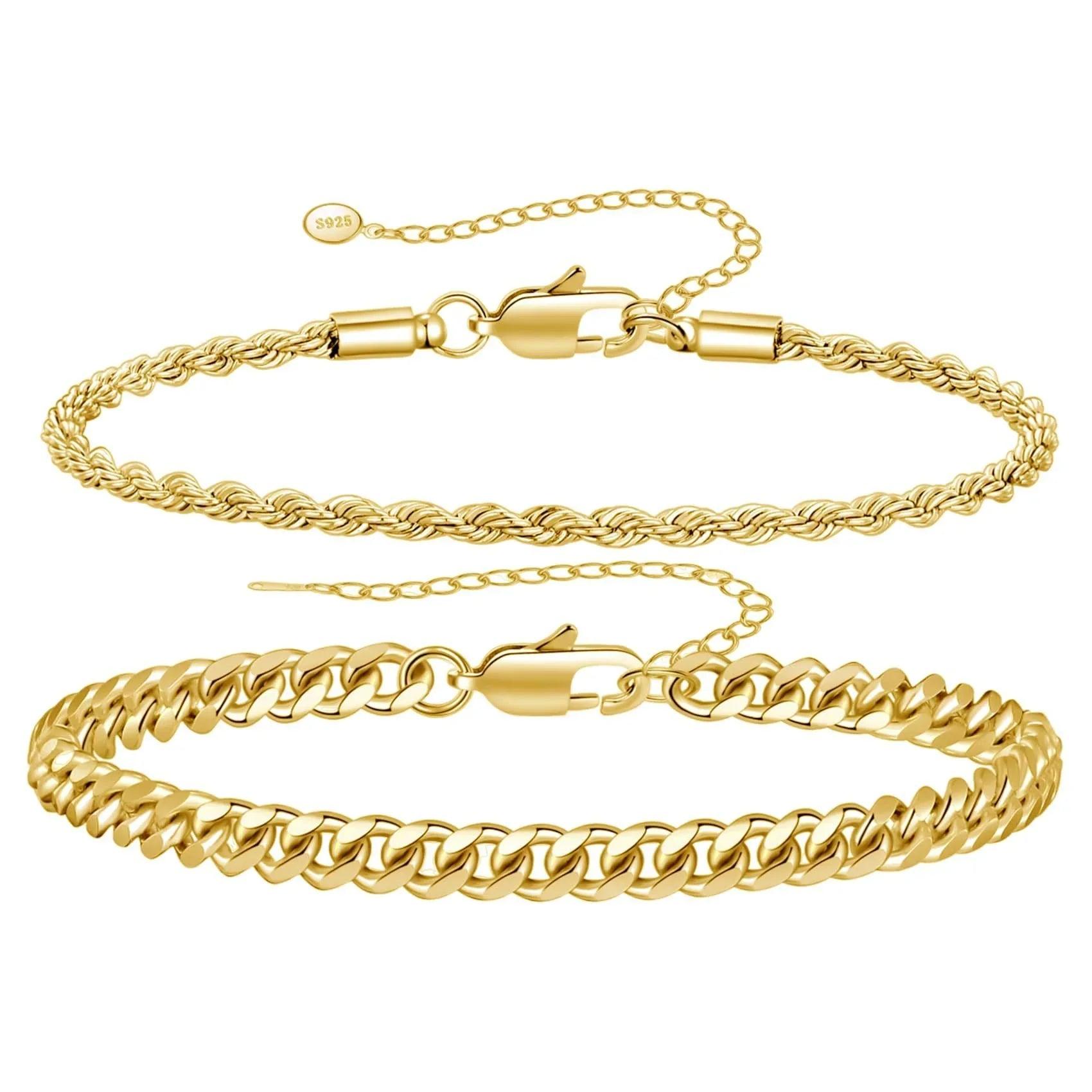 Cuban Chain Bracelet Set for Men's