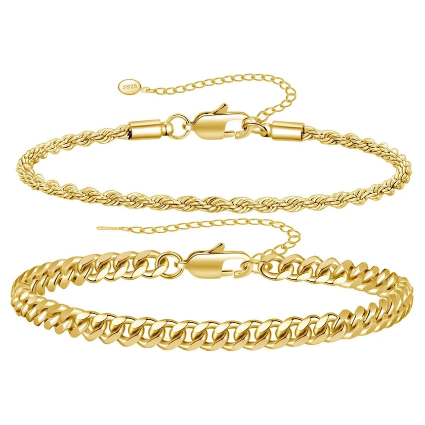 Cuban Chain Bracelet Set for Men's