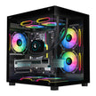 AY Seascape MINI Cube Gaming PC Case – Full Glass Panel, RGB, Water Cooling Ready