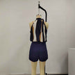 Solid-Color Elegant Double-Breasted Blazer And Shorts Set