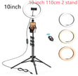 LED Ring Light with Tripod Stand, 8 10 12 inch, USB Powered, Phone Holder and Bluetooth Remote