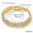 Cubic Copper Inlaid Zircon stone 14mm Diamond Cuban Link Chain necklace