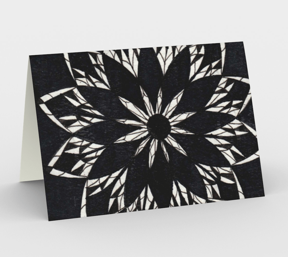 Set of 3 Blank Greeting Cards | 5 x 7 | Black Stained Glass