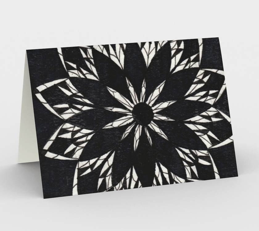 Set of 3 Blank Greeting Cards | 5 x 7 | Black Stained Glass