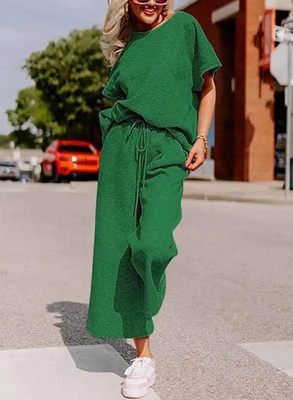 Coord fashion spring and summer 2 piece pant set women