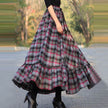 Sweet Plaid Midi Maxi Skirt For Women
