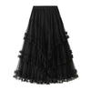 Slimming Multi-layer Gauze Skirt High-grade Midi Tulle Skirt