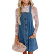 Loose Denim Dungaree Mini Dress for Women