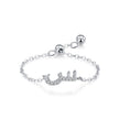 S925 Sterling Silver Niche Style Arabic Letters Pull-out Chain All-match Stackable