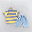 Boys' Summer Short Sleeve Korean Style Lapel Polo Shirt and Short Pant Two piece for boys
