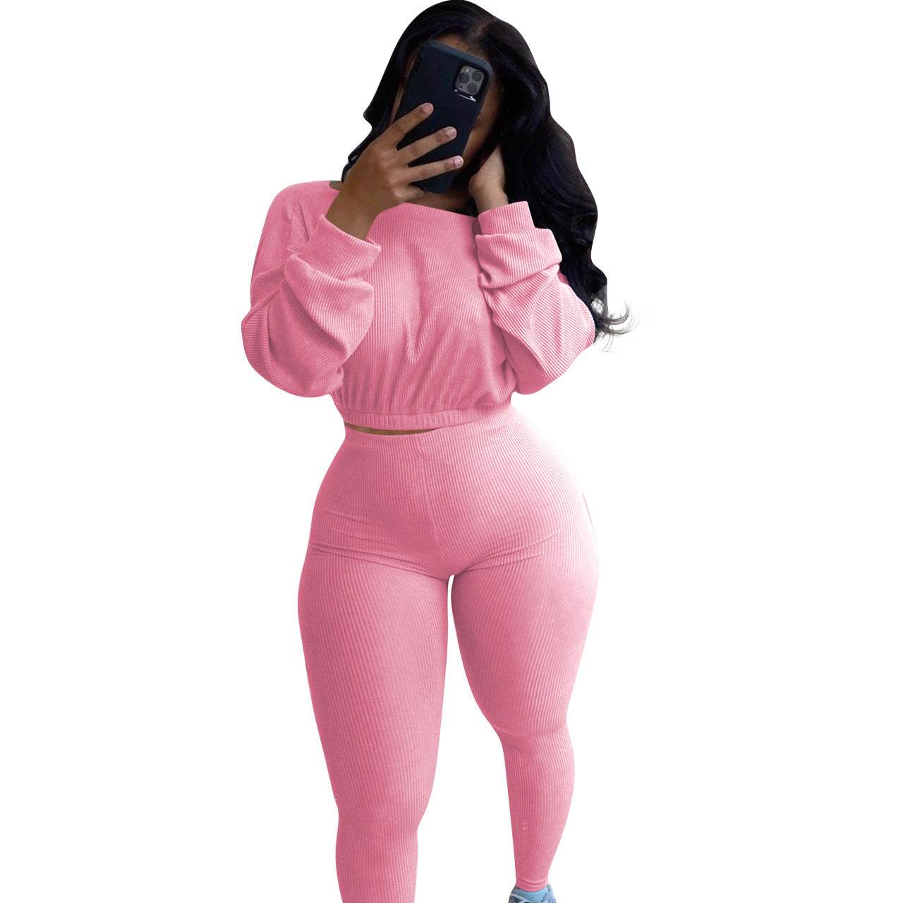 Ladies Autumn 2pcs Athleisure wear Outfit set