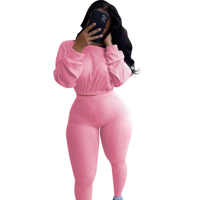Ladies Autumn 2pcs Athleisure wear Outfit set