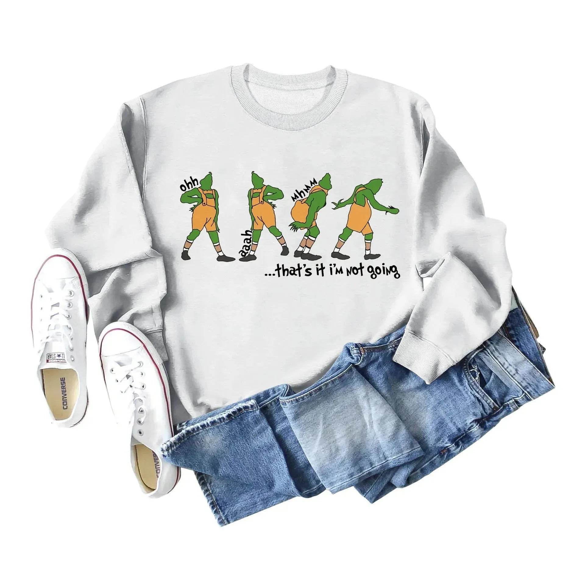 Women's Christmas Printed Long Sleeved  Pullover Sweatshirt