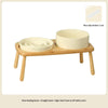 Ceramic Slow Feeder Dog Bowl with Stand, Anti-Choking Tip-Proof