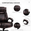 Joel Executive Office Chair with High Back, Adjustable Height and 400LBS Capacity-Brown