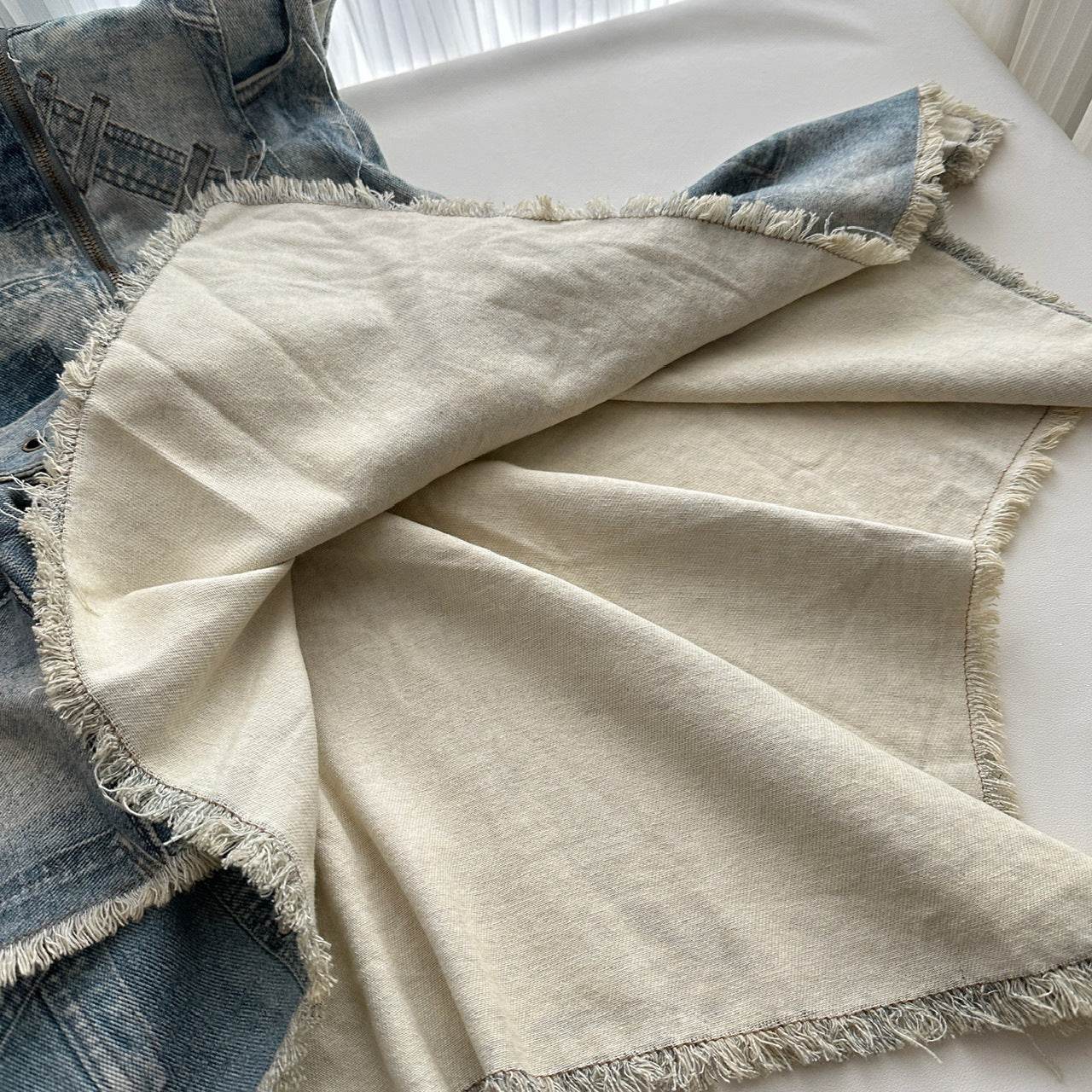 Waist-tight Halter Denim Dress Women's Distressed Retro Slimming Skirt