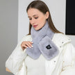 Smart USB Electric Heated fluffy Plush Winter Shawl Neck Wrap Pain Relief Neck Scarf