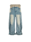 Washed Distressed Design Baggy Jeans Pant For Men And Women
