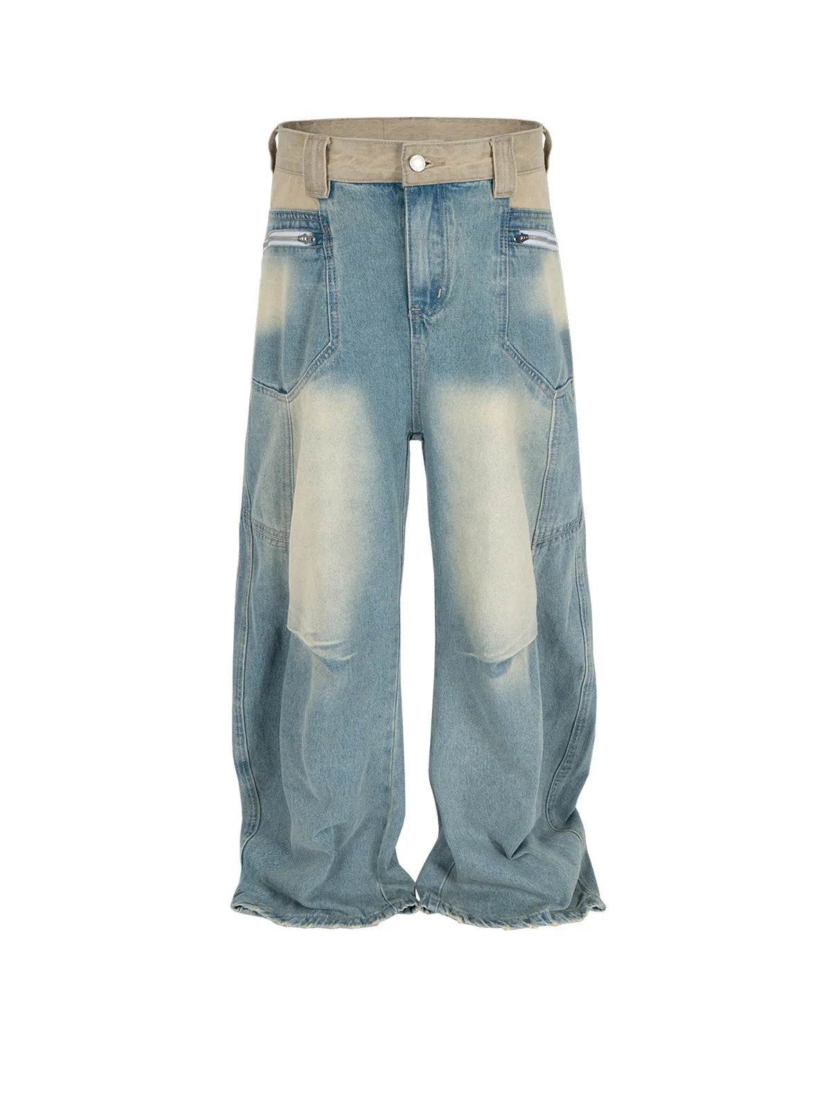 Washed Distressed Design Baggy Jeans Pant For Men And Women