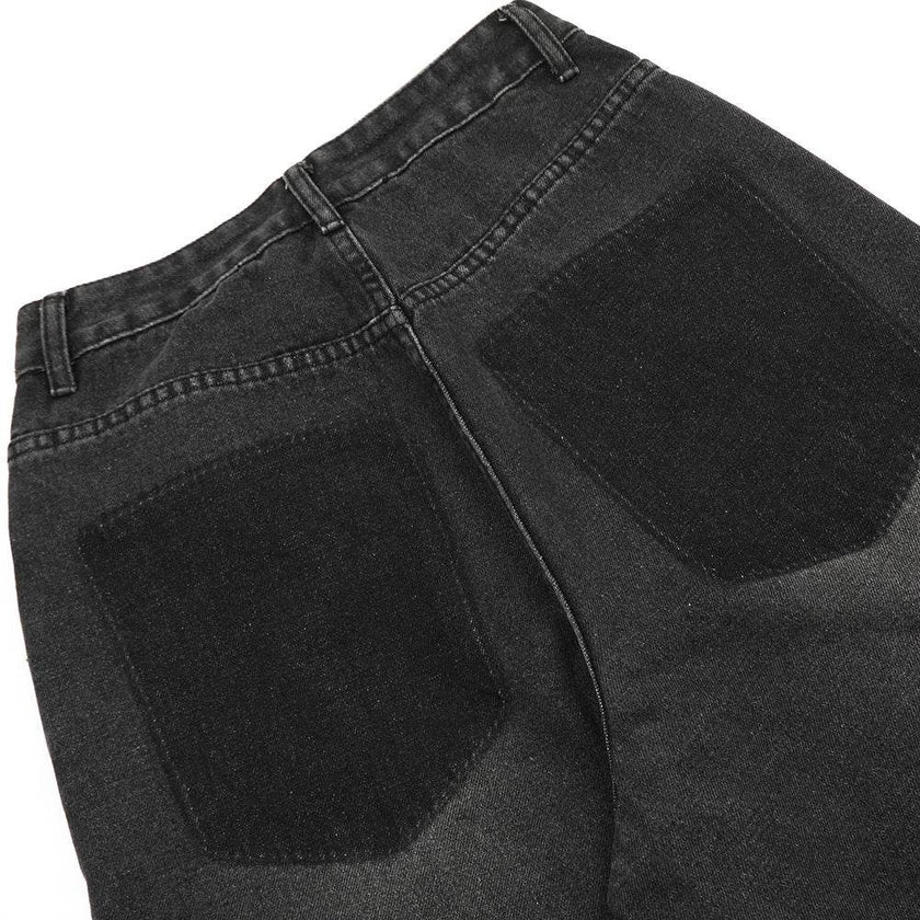 Pocket Design Loose Denim Straight-leg Trousers Men Jeans